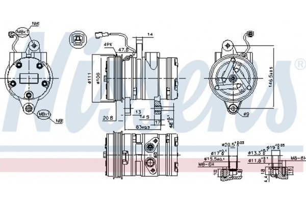 Nissens Συμπιεστής, συστ. Κλιματισμού - 89261
