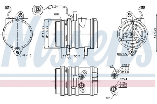 Nissens Συμπιεστής, συστ. Κλιματισμού - 89275