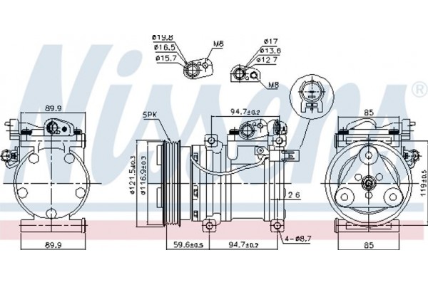 Nissens Συμπιεστής, συστ. Κλιματισμού - 89294