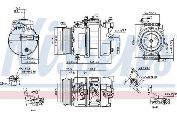 Nissens Συμπιεστής, συστ. Κλιματισμού - 89496