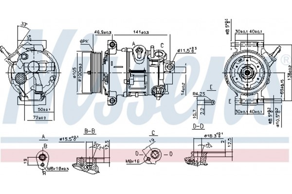 Nissens Συμπιεστής, συστ. Κλιματισμού - 890030