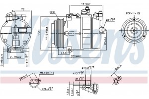Nissens Συμπιεστής, συστ. Κλιματισμού - 89022