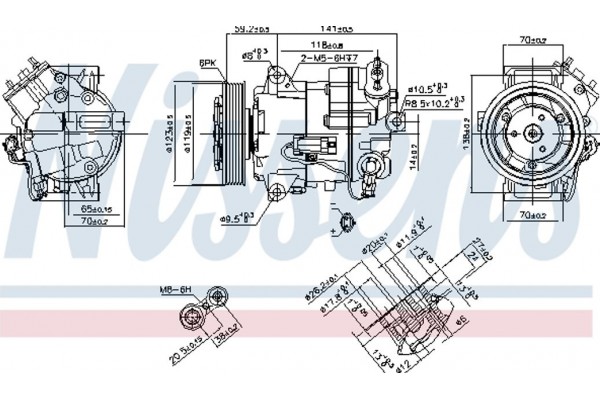 Nissens Συμπιεστής, συστ. Κλιματισμού - 890264