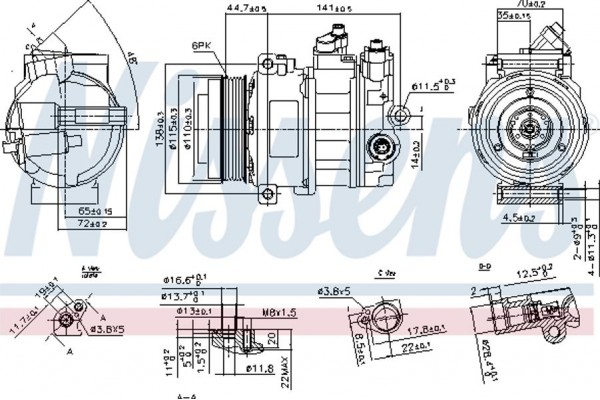 Nissens Συμπιεστής, συστ. Κλιματισμού - 890304