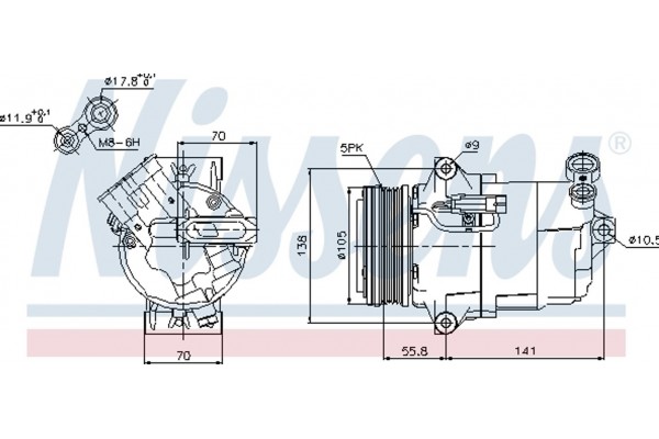Nissens Συμπιεστής, συστ. Κλιματισμού - 89038