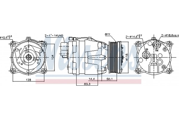 Nissens Συμπιεστής, συστ. Κλιματισμού - 89048