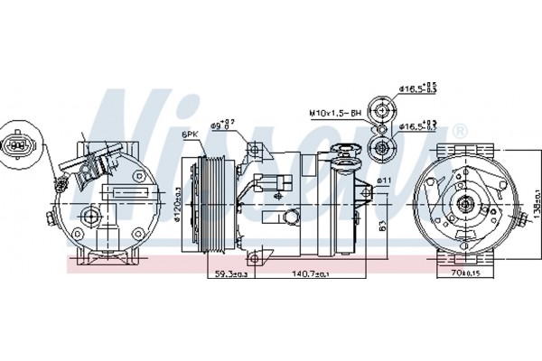 Nissens Συμπιεστής, συστ. Κλιματισμού - 89057