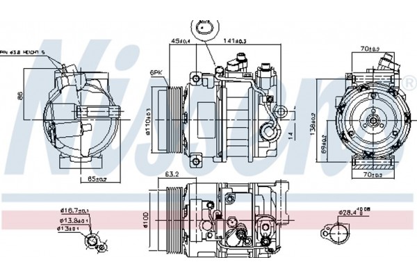 Nissens Συμπιεστής, συστ. Κλιματισμού - 890634