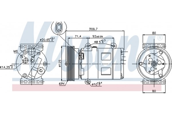Nissens Συμπιεστής, συστ. Κλιματισμού - 89072