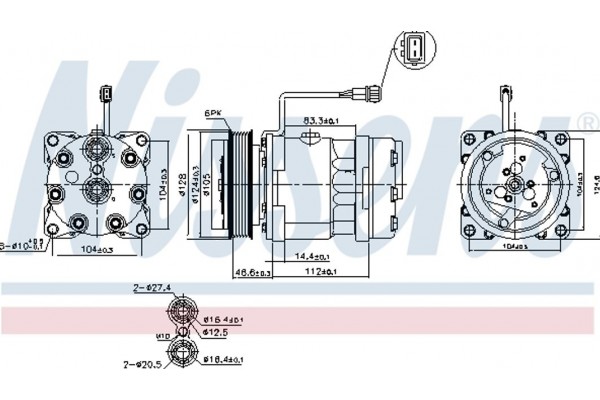 Nissens Συμπιεστής, συστ. Κλιματισμού - 89083