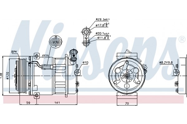 Nissens Συμπιεστής, συστ. Κλιματισμού - 89124