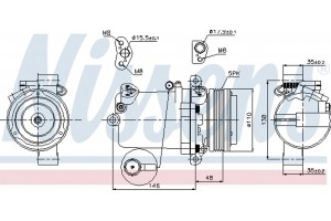 Nissens Συμπιεστής, συστ. Κλιματισμού - 89133