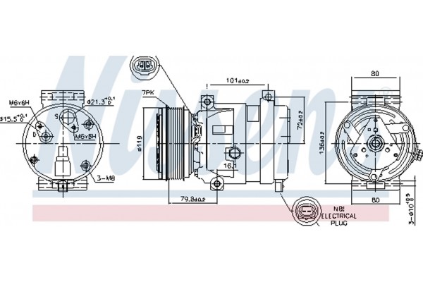 Nissens Συμπιεστής, συστ. Κλιματισμού - 89267