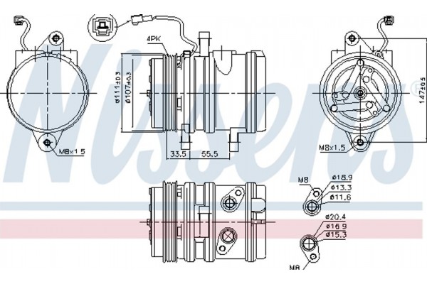 Nissens Συμπιεστής, συστ. Κλιματισμού - 89275