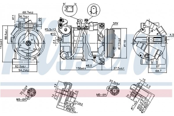 Nissens Συμπιεστής, συστ. Κλιματισμού - 89350