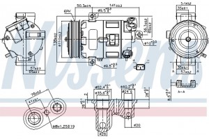 Nissens Συμπιεστής, συστ. Κλιματισμού - 89400