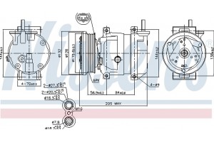 Nissens Συμπιεστής, συστ. Κλιματισμού - 89492
