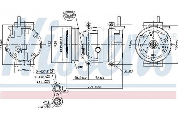 Nissens Συμπιεστής, συστ. Κλιματισμού - 89492