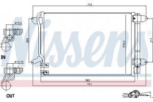 Nissens Συμπυκνωτής, σύστ. Κλιματισμού - 940238