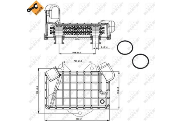 Nrf Ψυγείο λαδιού, Λάδι Κινητήρα - 31274