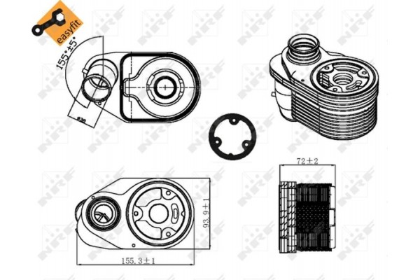 Nrf Ψυγείο λαδιού, Λάδι Κινητήρα - 31324