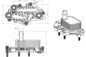 Nrf Ψυγείο λαδιού, Λάδι Κινητήρα - 31842