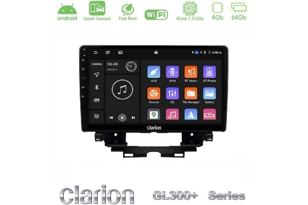 Clarion GL300+ Series 4Core Android Clarionos 4+64GBRenault Kangoo / Nissan Townstar Navigation Multimedia Tablet 10"