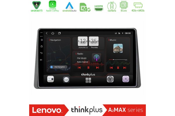 Lenovo Thinkplus A2MAX Series 8Core Android15 4+64GBRenault Arkana 2019-> Navigation Multimedia Tablet 10"