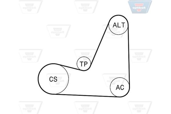 Optibelt Σετ Ιμάντων poly-V - 5 Pk 1200KT1