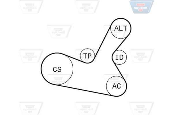 Optibelt Σετ Ιμάντων poly-V - 5 Pk 1300KT1