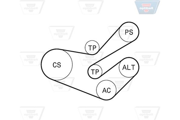 Optibelt Σετ Ιμάντων poly-V - 6 Pk 1750KT2