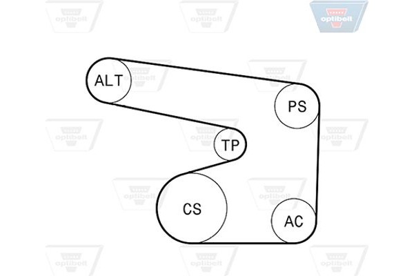 Optibelt Σετ Ιμάντων poly-V - 6 Pk 1900KT1