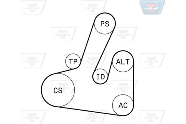 Optibelt Σετ Ιμάντων poly-V - 6 Pk 1705KT1
