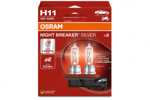 Osram Halogen H11 Night Breaker Silver 64211NBS 12V 55W PGJ19‑2 – 2 Τεμ