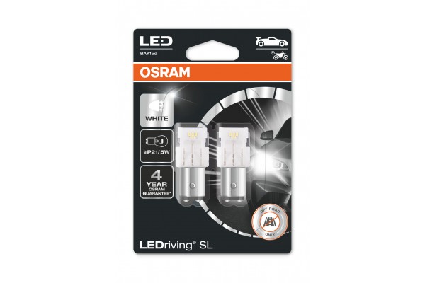 Osram P21/5W LEDriving Cool White 12V 1,7W BAY15d 6000K 7528DWP-02B