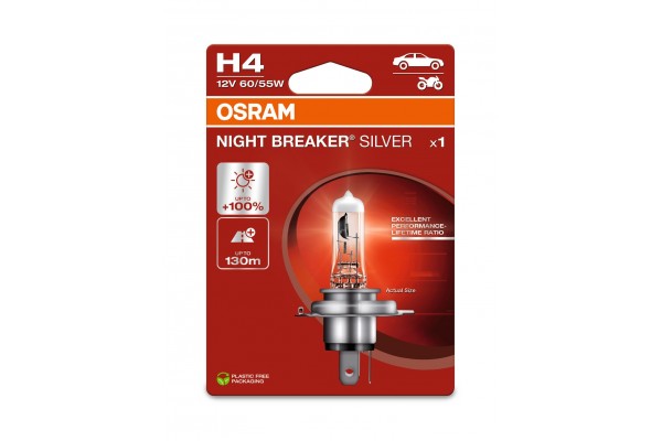 Osram Night Breaker Silver H4 12V 60/55W 64193NBS‑1BL – 1 τεμ.