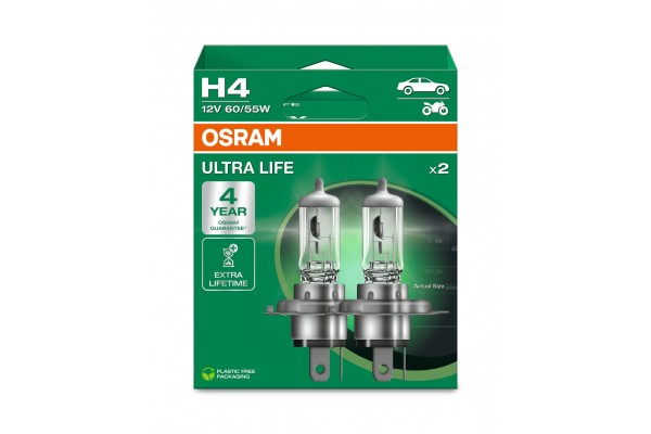 Osram Ultra Life H4 12V 60/55W 64193ULT‑2HB – σετ 2 τεμ.