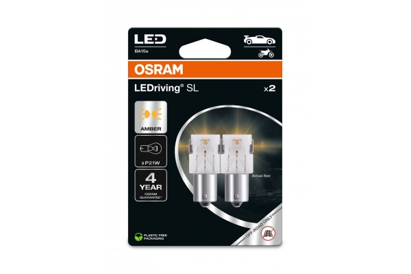Osram LEDriving SL P21W 12V 1.3W 7506DYP‑2BL – Σετ 2 τεμ.