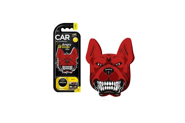 Αρωματικό Αυτοκινήτου Κρεμαστό Angry Dogs Pitbull Aroma Με Άρωμα Black