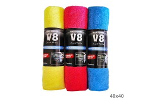 Πετσέτα Γενικής Χρήσης Microfiber V8 Κίτρινο / Ροζ / Μπλε 40x40cm 1 Τεμάχιο