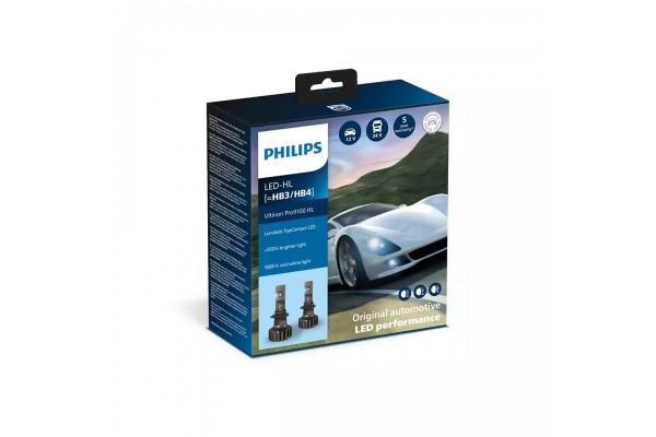 Philips Λάμπες Αυτοκινήτου Ultinon Pro9100 HB3-9005 / HB4-9006 LED 5800K Ψυχρό Λευκό 13.2V 20W 2τμχ