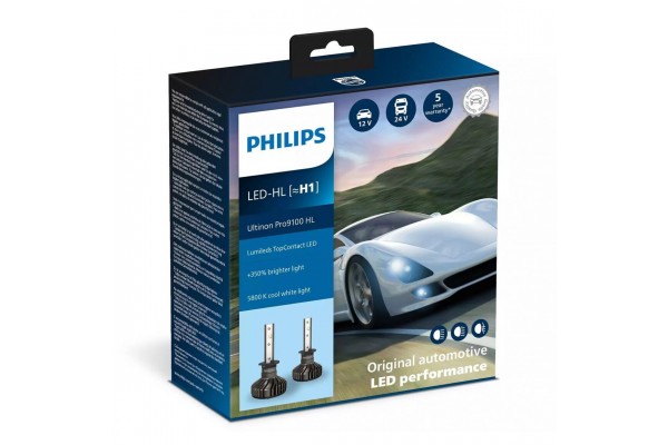 Philips Λάμπες Αυτοκινήτου Ultinon Pro9100 H1 LED 5800K Ψυχρό Λευκό 13.2V 20W 2τμχ