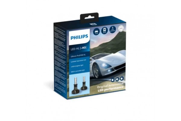 Philips Λάμπες Αυτοκινήτου Ultinon Pro9100 H3 LED 5800K Ψυχρό Λευκό 13.2V 20W 2τμχ