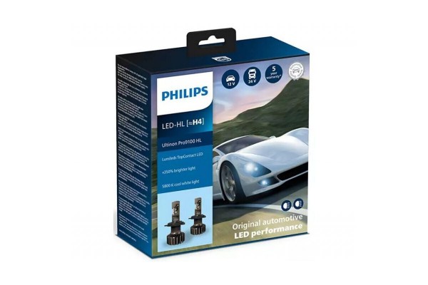 Philips Λάμπες Αυτοκινήτου Ultinon Pro9100 H4 LED 5800K Ψυχρό Λευκό 12-24V 2τμχ