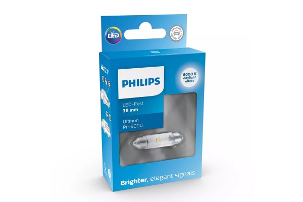 Philips Λάμπα Αυτοκινήτου Ultinon Pro 6000 LED 38mm 6000K Ψυχρό Λευκό 12V 1W 1τμχ