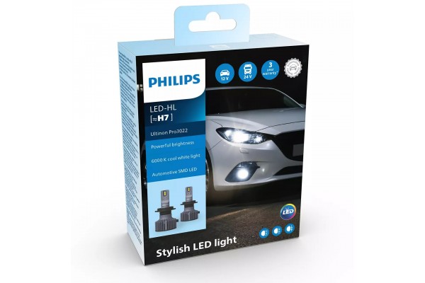 Philips Λάμπες Αυτοκινήτου Ultinon Pro 3022 H7 LED 6000K Ψυχρό Λευκό 2τμχ