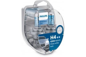 Philips WhiteVision Ultra H4 12V 60/55W 12342WVUSM – Σετ 2τμχ