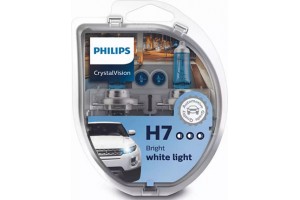 Philips CrystalVision H7 Αλογόνου 12V 55W 4300K 12972CVSM – Σετ 2τμχ