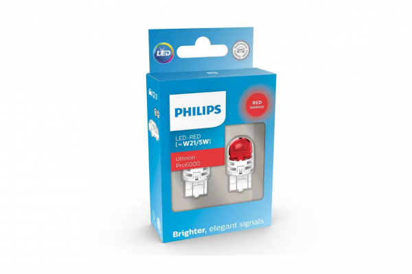 Philips Ultinon Pro6000 SI W21/5W LED 12V 11066RU60X2 – Λάμπες Φρένων/Πίσω Φώτων LED – 2 τεμ