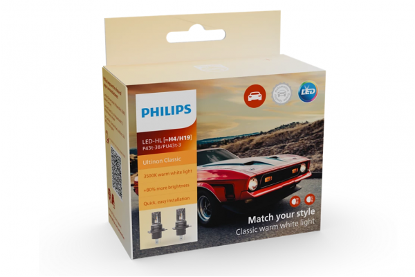 Philips Ultinon Classic H4 LED 12V 20W 11342U2510C2 – Σετ 2τμχ